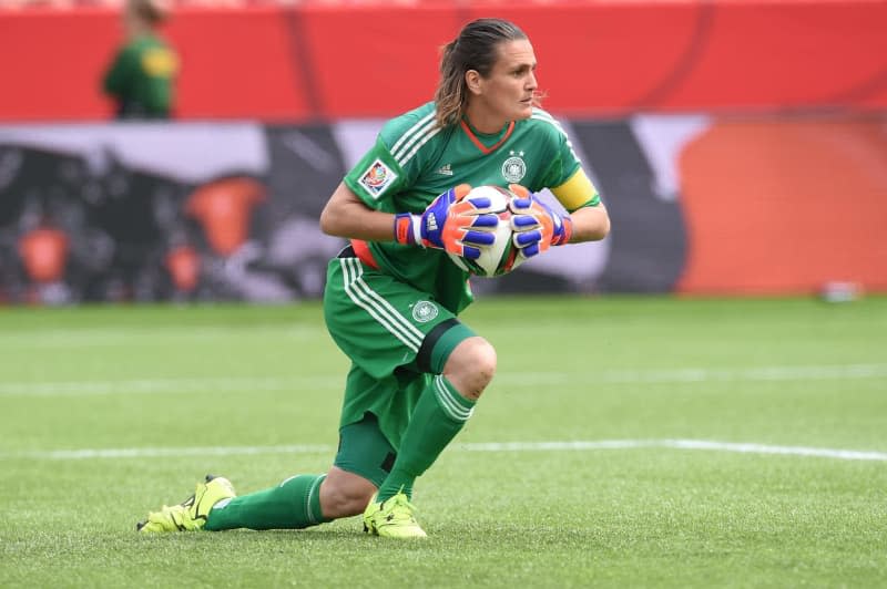 Germany's goalkeeper Nadine Angerer reacts during the 2015 FIFA Women's World Cup third place soccer match between England and Germany at the Commonwealth Stadium. Former Germany goalkeeper Nadine Angerer is the new goalkeeper coach of the Switzerland women's national team, the Swiss federation said on Monday. picture alliance / dpa