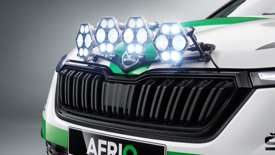 Afriq車頭的四聯裝探照燈組來自於Fabia Rally2 Evo。(圖片來源/ Škoda)