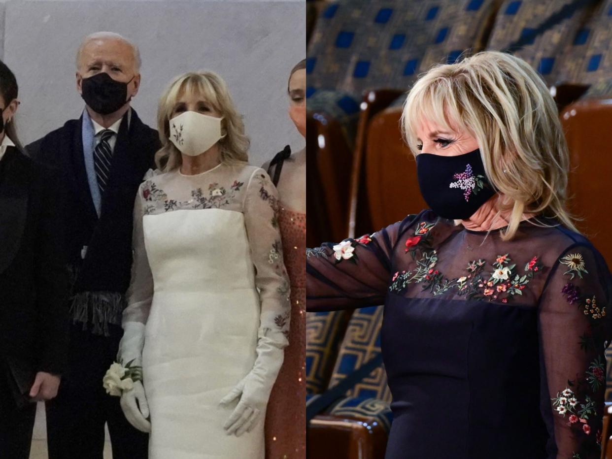 <p>Jill Biden wears same dress she wore at inauguration</p> (Getty Images)