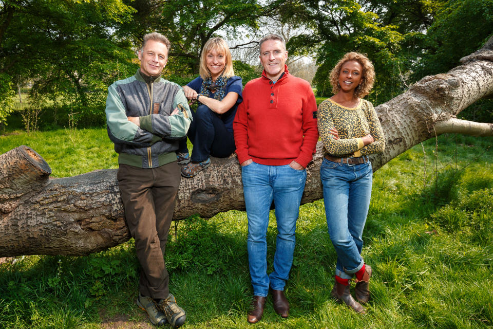 Springwatch 2021 stars Chris Packham, Michaela Strachan, Iolo Williams, and Gillian Burke. (BBC/Jo Charlesworth)