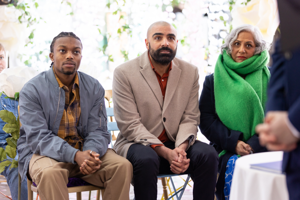 andre clarke, zain rizwaan and misbah maalik in hollyoaks