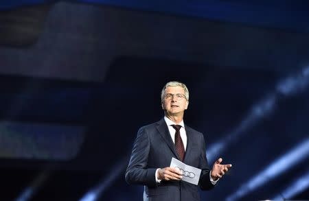 Audi CEO, Rupert Stadler speaks during the world premiere of the new Audi A5 and S5 Coupe car at the company's headquarters in Ingolstadt, Germany June 2, 2016. REUTERS/Lukas Barth