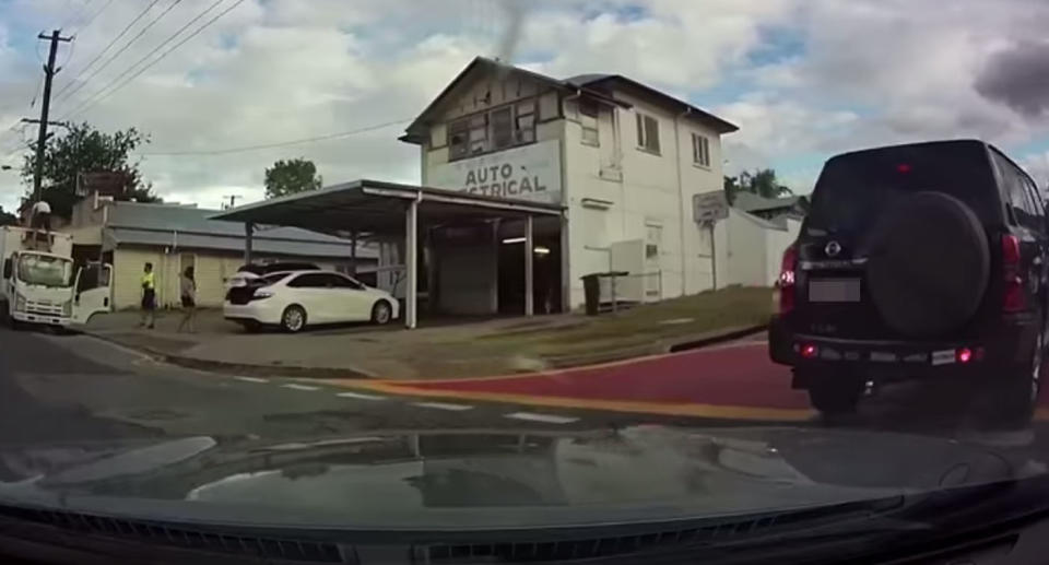 The cars turn into a side road before the accident. Source: Facebook/ Dash Cam Owners Australia