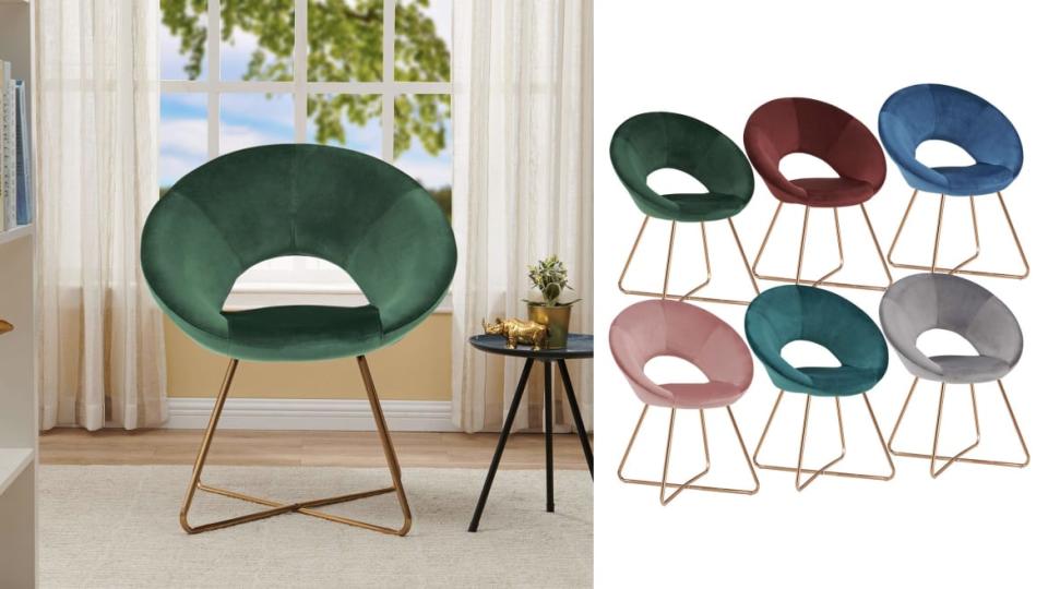 <div class="inline-image__caption"><p><a href="https://amzn.to/2BP9sjd" rel="nofollow noopener" target="_blank" data-ylk="slk:Duhome Elegant Lifestyle Accent Chair;elm:context_link;itc:0;sec:content-canvas" class="link ">Duhome Elegant Lifestyle Accent Chair</a>, $100</p></div>