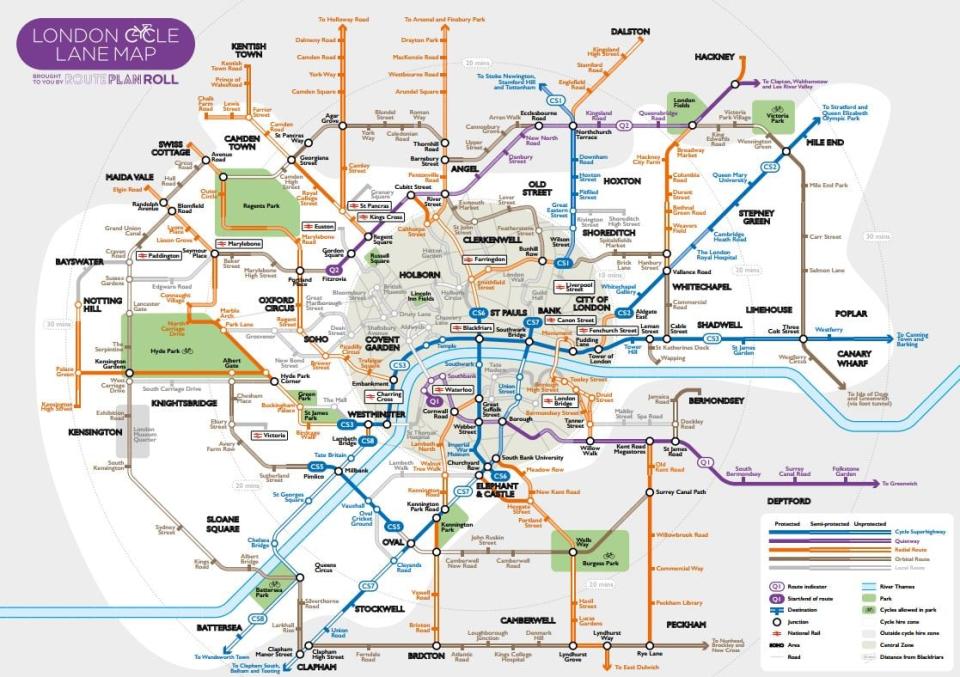 A cyclist's answer to the Tube map reveals London's hidden bike lanes