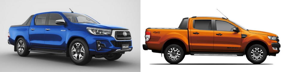 圖／無論是Toyota Hilux 2.8或Ford Ranger 2.0 Bi-Turbo Wildtrak旗艦型，兩款皆散發出濃濃的皮卡元素，完美詮釋硬漢皮卡的狂放個性。