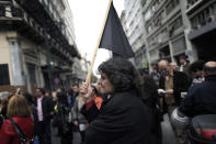 Municipal workers take part in a protest march to the ministry of Administrative Reform in central Athens.