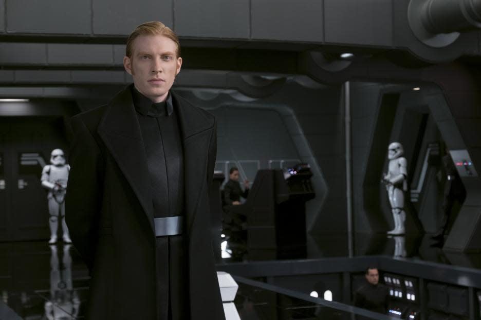 Domhnall General cuts a colder, harsher figure as General Hux in "Star Wars: The Last Jedi."