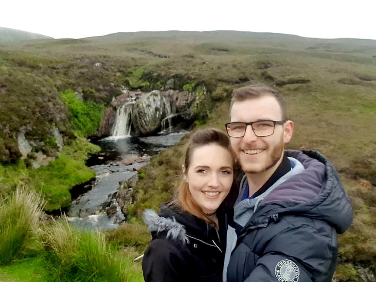 Kayleigh Compston has become one of the first people in the UK to be prescribed cannabis legally, pictured with her partner Matthew Ross. (Kayleigh Compston/SWNS) 