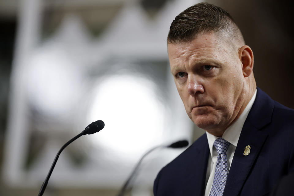 Acting U.S. Secret Service Director Ronald Rowe Jr. testifies before a joint hearing of the Senate Judiciary and Homeland Security and Governmental Affairs committees on July 30, 2024.