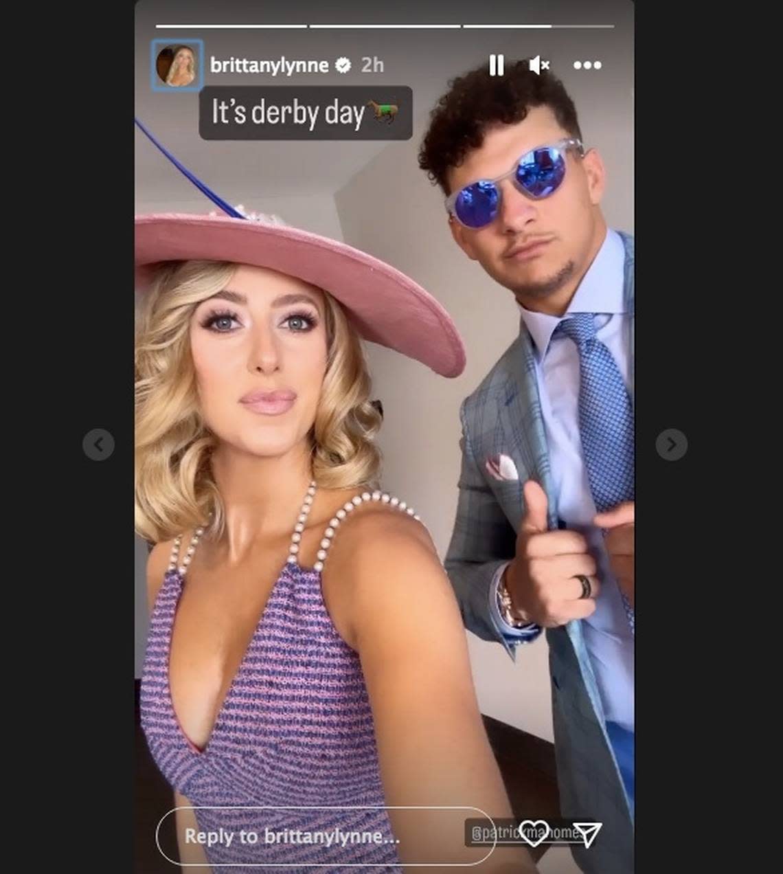 Chiefs quarterback Patrick Mahomes and his wife, Brittany, wore plaid and pearls on the Kentucky Derby red carpet Saturday, keeping their style low-key. It was the third red carpet of the week for the couple.