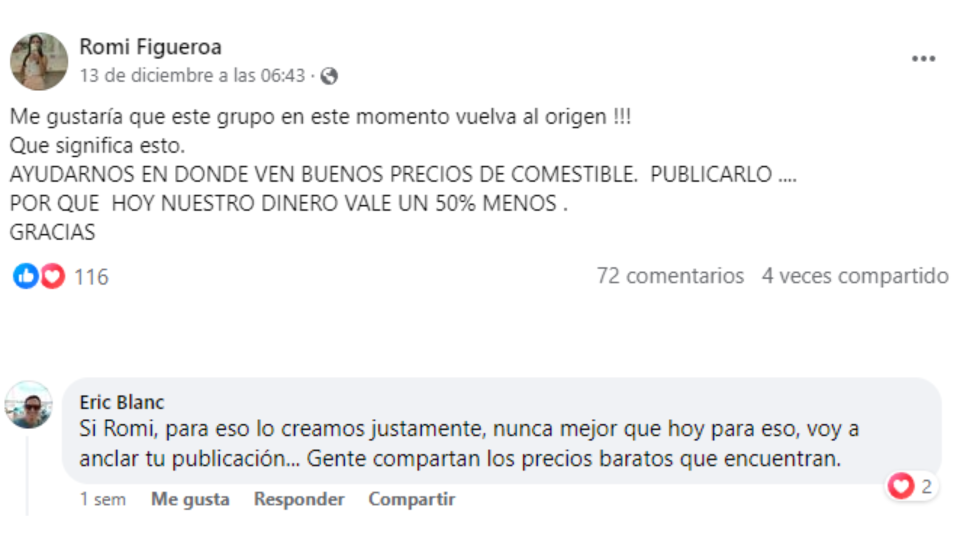 Una usuaria del grupo 