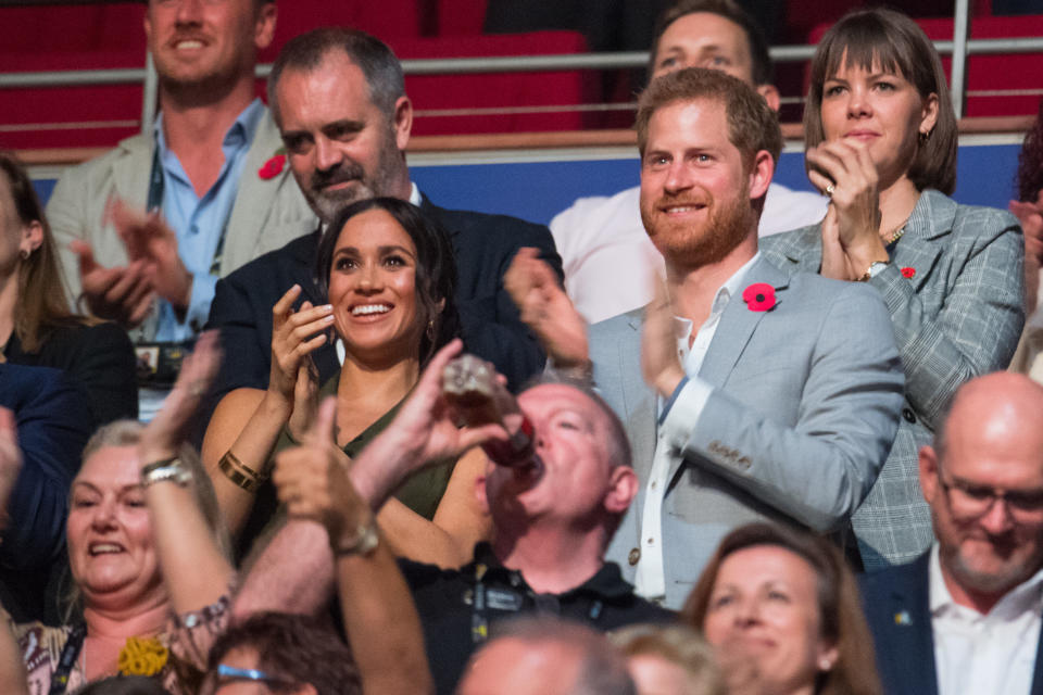 The Duke and Duchess of Sussex attend the Invictus Games 2018 closing ceremony in Sydney. (Photo by Dominic Lipinski/PA Images via Getty Images)