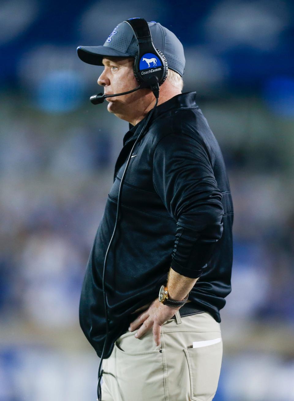 Mark Stoops and the Kentucky football team will face a tough road the rest of this season.