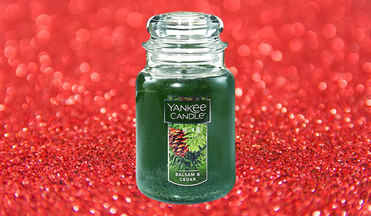 Yankee Candle Balsam & Cedar green jar candle