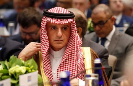 Saudi Foreign Minister Adel Al-Jubeir attends a gathering of foreign ministers aligned toward the defeat of Islamic State in Washington