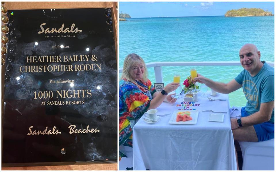 Heather and her partner Christopher recently celebrated a 1,000 night milestone at Sandals Resorts