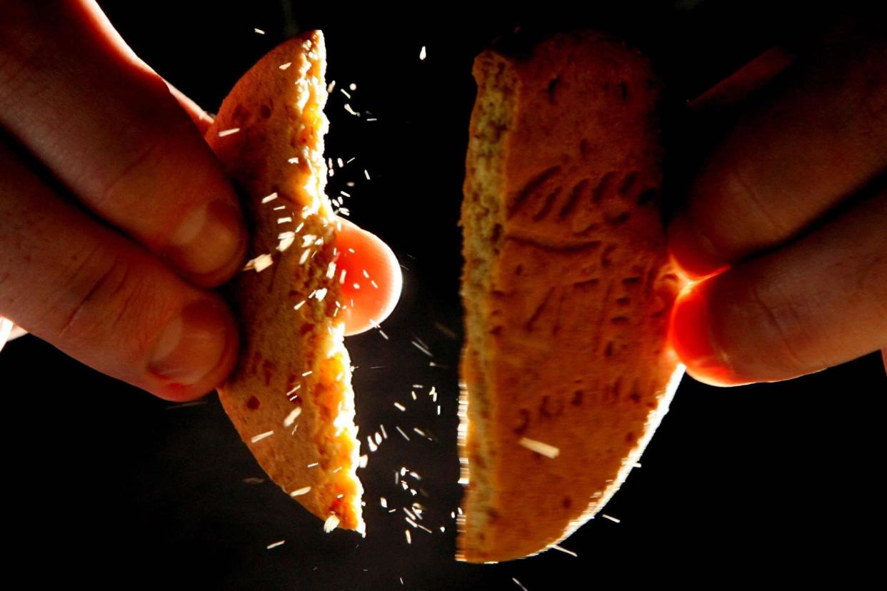 A file image of a digestive biscuit, which one Reddit user said sounded like he'd give a ill dog: Peter Byrne/PA