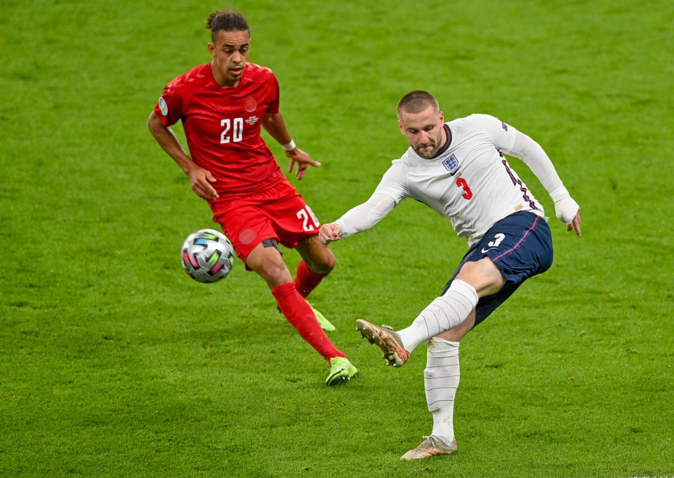 Luke Shaw in action (AP)