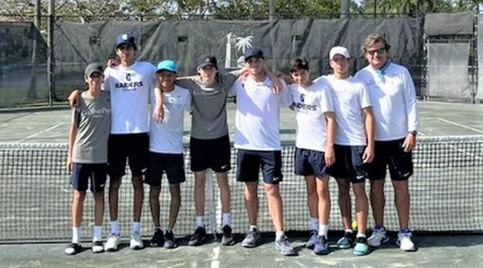 The region champion Gulliver Prep boys’ tennis team.