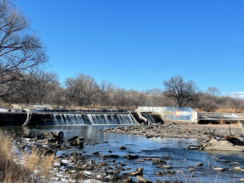 The Arkansas River, seen from the trail near City Park, Feb.13, 2022