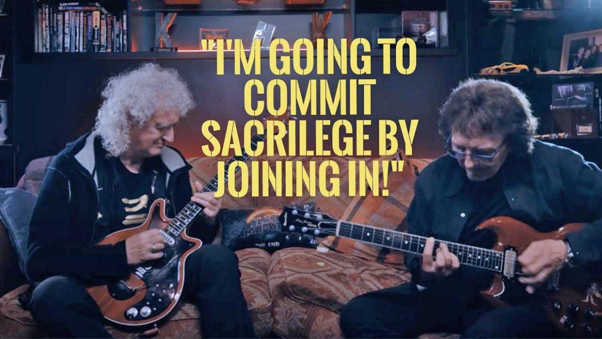  Brian May and Tony Iommi jamming. 