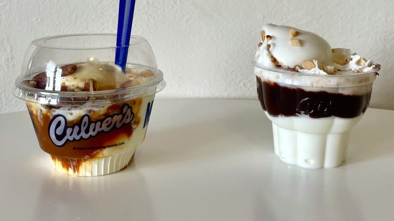 Culver's and Dairy Queen sundaes