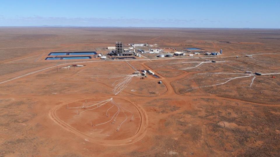 Supplied Editorial Aerial images of Honeymoon uranium project 80km north-west of Broken\n Hill. Supplied by Boss Energy