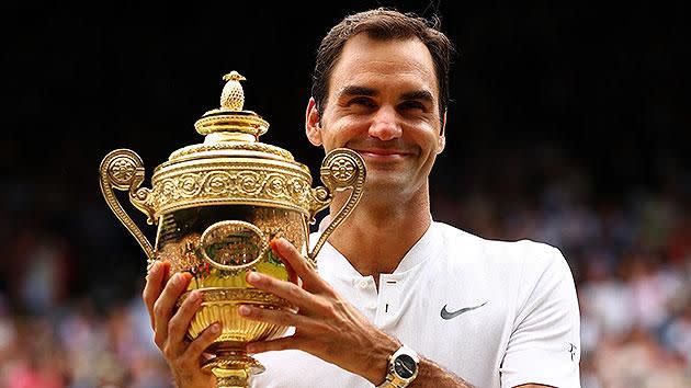 Federer refused to confirm whether he'd be back next year to defend his title. Pic: Getty