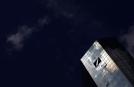 The headquarters of Germany's Deutsche Bank are photographed in Frankfurt