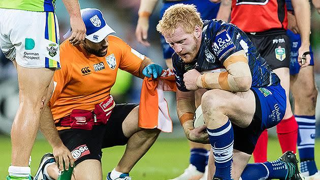 James Graham is assessed by a trainer, before being ruled out by a doctor. Pic: Getty
