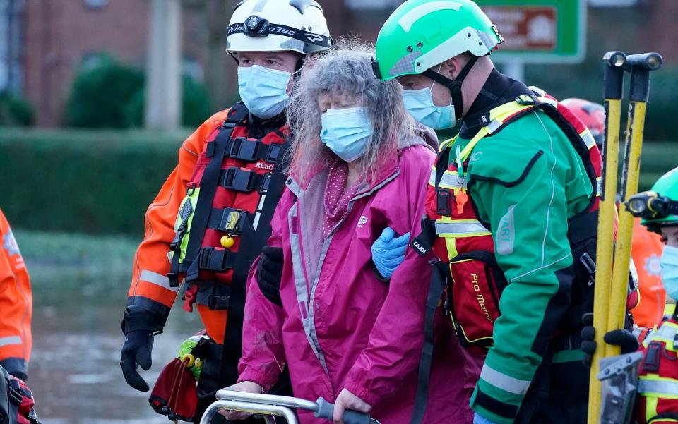 Residents have been evacuated from their homes after Storm Christoph brought floods and heavy snow - Getty