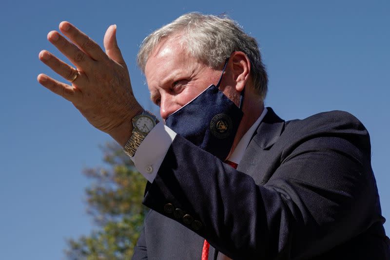 FILE PHOTO: White House Chief of Staff Mark Meadows speaks to reporters about President Trump's health after he was tested positive for COVID19