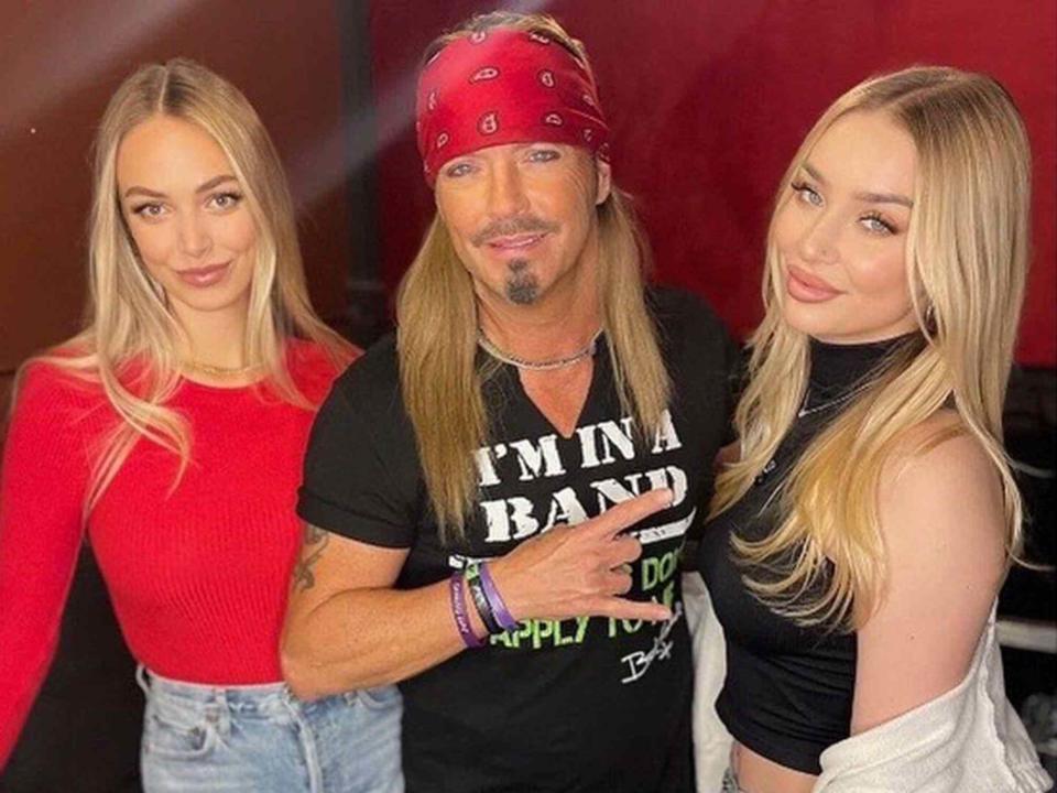 <p>Bret Michaels Instagram</p> Bret Michaels with his daughters Raine and Jorja.