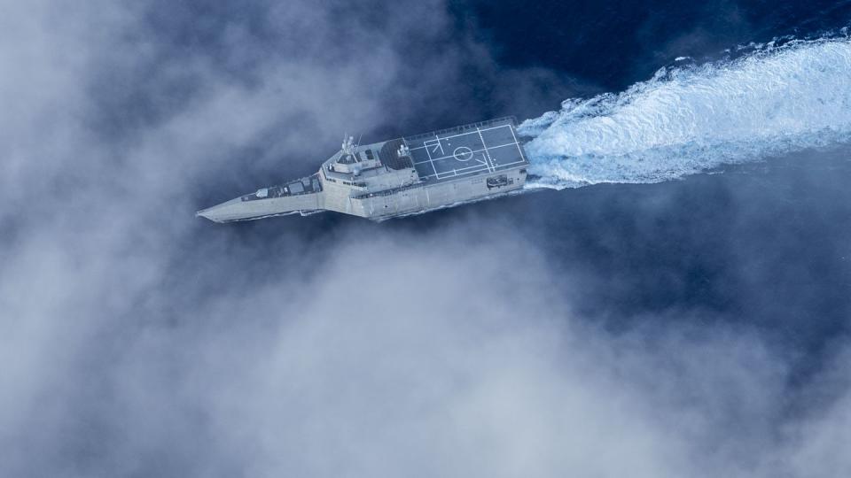 The U.S. Navy littoral combat ship Tulsa conducts routine operations in the Philippine Sea on June 13, 2021. (MC2 Colby A. Mothershead/U.S. Navy)