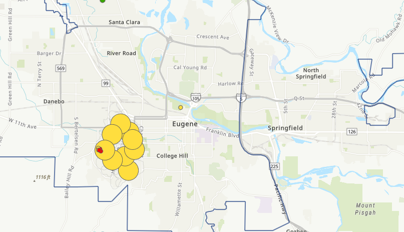 EWEB reported more than 6,000 customers without power the afternoon of Jan. 23.