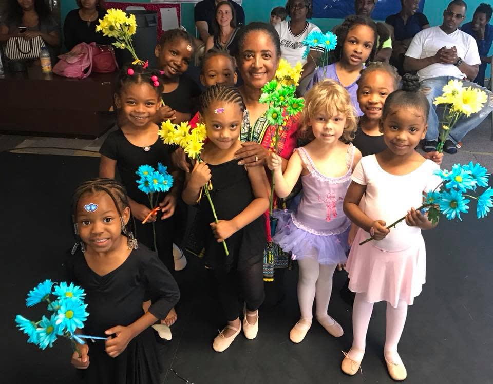 Detroit-Windsor Dance Academy artistic director Debra White-Hunt is all smiles whenever she spends time with young dancers in her program.