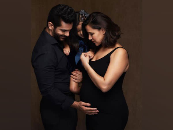 Neha Dhupia and Angad Bedi with their daughter Mehr (Image source: Instagram)