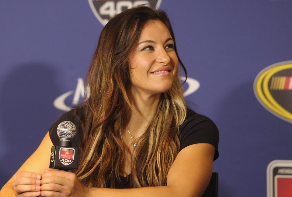 Miesha Tate is now the mother to an adorable baby girl after 67 hours of labor. (Getty)