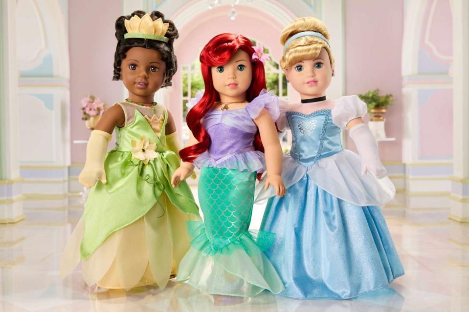 <p>Courtesy American Girl</p> Amercian Girl reveals new Disney Princess-themed dolls.
