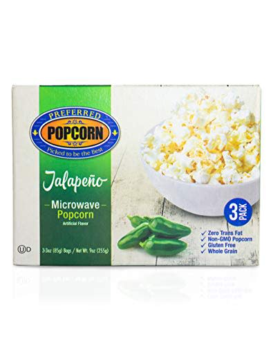 Preferred Popcorn Jalapeno Microwave Popcorn, 36 Pack, Non-GMO 100% Whole Grain Gluten Free