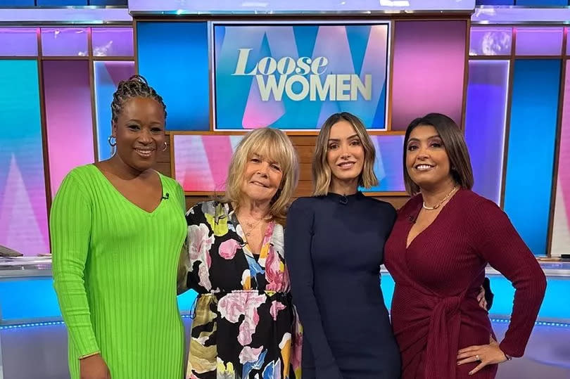 Charlene White, Linda Robson, Frankie Bridge and Sunetra Sarker in the Loose Women studio.