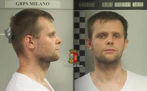 Lukasz Herba's mugshot by the Italian police