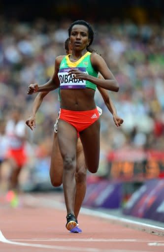 Ethiopia's Tirunesh Dibaba Kenene competes in the women's 5000m heats at the athletics event during the London 2012 Olympic Games, on August 7. Dibaba will bid to add to her remarkable medals collection by retaining her 5,000m title to complete the Olympic double for a second time