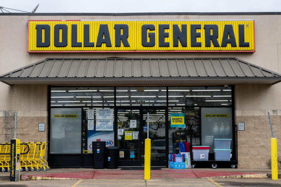 AUSTIN, TEXAS - MARCH 16: The exterior of a Dollar General convenience store is seen on March 16, 2023 in Austin, Texas. Dollar General reported mixed quarterly earnings, with its fourth quarter falling short of analysts expectations. (Photo by Brandon Bell/Getty Images)