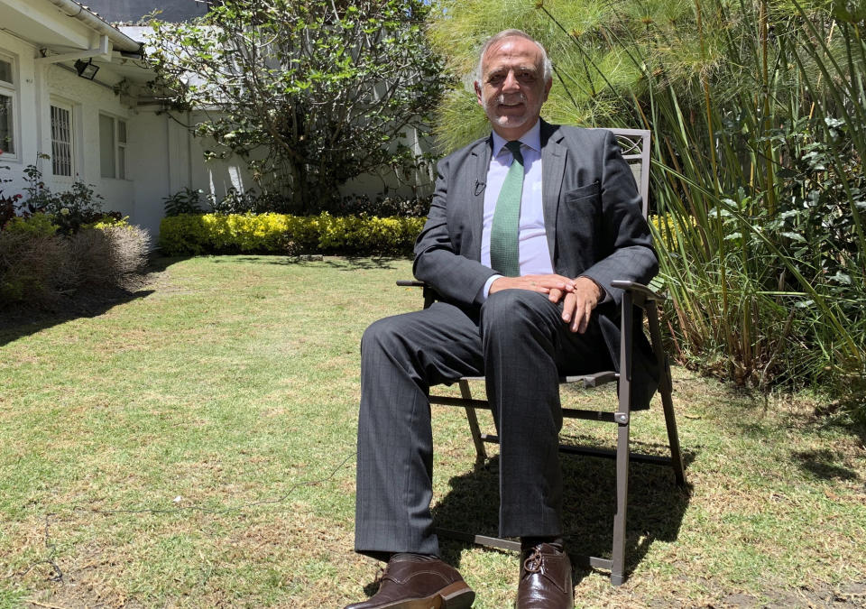 Ivan Velasquez, the commissioner of the United Nations International Commission Against Impunity, CICIG, smiles during an interview, in Bogota, Colombia, Friday, Aug. 30, 2019. Although he did not head the anti-corruption mission in Guatemala starting with its creation in 2007, Velasquez became known internationally about a half decade ago due to the high-impact cases he was able to uncover during his leadership. (AP Photo/Sergio Leon Villarraga)
