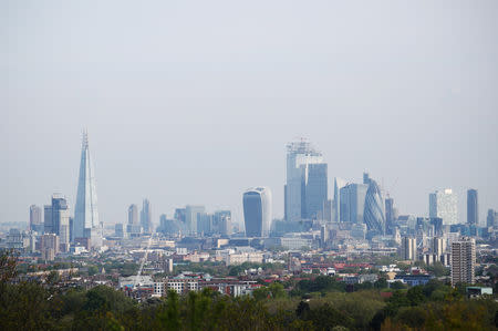 FILE PHOTO: A general view of The Shard and the financial district is seen in London, Britain, May 7, 2019. REUTERS/Hannah McKay/File Photo