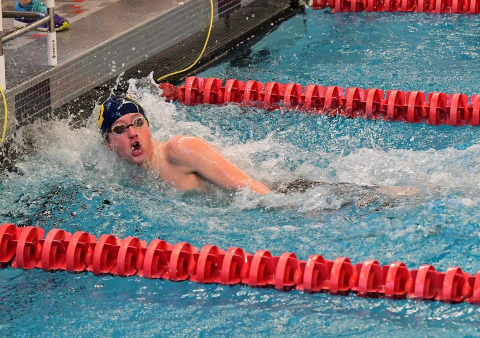 Cam Craft of Walnut Hills swam in the 50-yard freestyle at the state championship, finishing less than a second and a half out of first place.