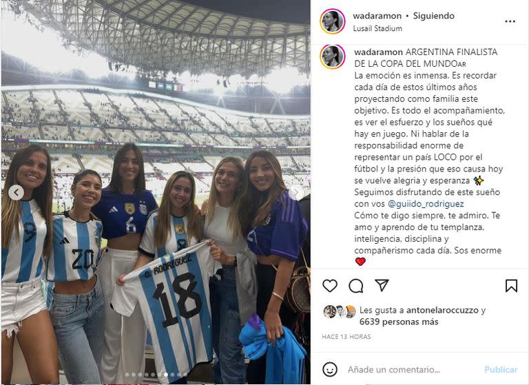 Guadalupe Ramón, la novia de Guido Rodríguez, publicó una serie de fotos, entre ellas una con otras de las chicas que son novias de los jugadores
