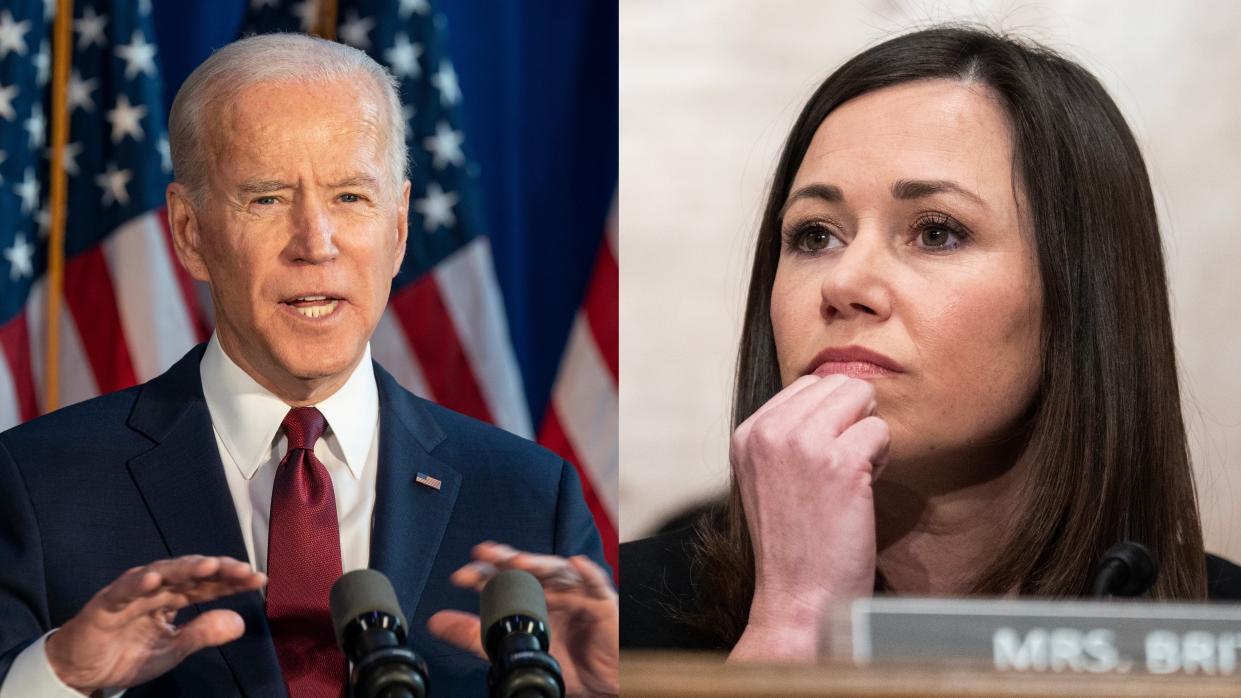 President Joe Biden and Alabama Senator Katie Britt